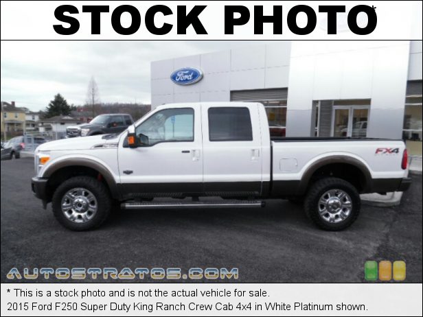 Stock photo for this 2015 Ford F250 Super Duty King Ranch Crew Cab 4x4 6.7 Liter OHV 32-Valve B20 Power Stroke Turbo-Diesel V8 TorqShift 6 Speed SelectShift Automatic