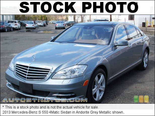 Stock photo for this 2013 Mercedes-Benz S 550 4Matic Sedan 4.6 Liter DI Twin-Turbocharged DOHC 32-Valve VVT V8 7 Speed Automatic