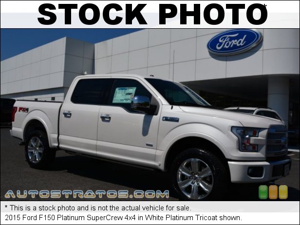 Stock photo for this 2015 Ford F150 Platinum SuperCrew 4x4 3.5 Liter EcoBoost DI Turbocharged DOHC 24-Valve V6 6 Speed Automatic