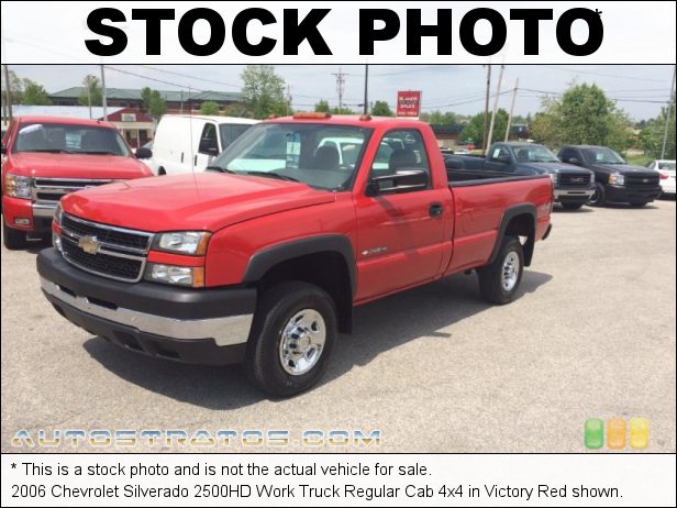Stock photo for this 2006 Chevrolet Silverado 2500HD Work Truck Regular Cab 4x4 6.0 Liter OHV 16-Valve Vortec V8 4 Speed Automatic Stock photo for this 2006 Chevrolet Silverado 2500HD Work Truck Regular Cab 4x4 6.0 Liter OHV 16-Valve Vortec V8 4 Speed Automatic