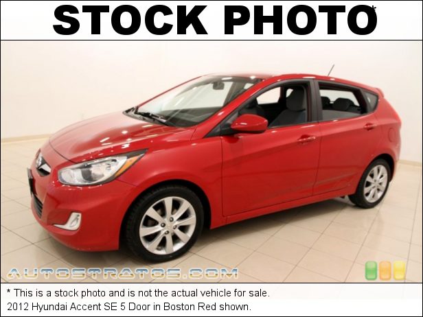 Stock photo for this 2012 Hyundai Accent SE 5 Door 1.6 Liter GDI DOHC 16-Valve D-CVVT 4 Cylinder 6 Speed Shiftronic Automatic