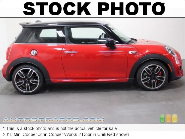 Stock photo for this 2015 Mini Cooper John Cooper Works 2 Door 2.0 Liter TwinPower Turbocharged DOHC 16-Valve VVT 4 Cylinder 6 Speed Automatic