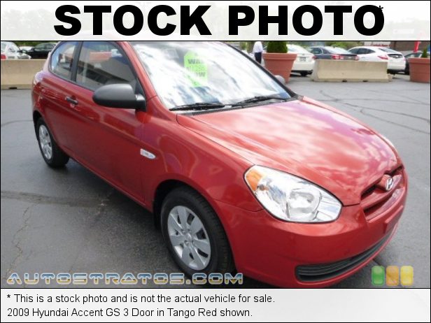 Stock photo for this 2009 Hyundai Accent GS 3 Door 1.6 Liter DOHC-16 Valve CVVT 4 Cylinder 4 Speed Automatic