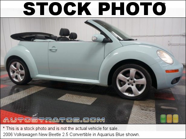 Stock photo for this 2006 Volkswagen New Beetle 2.5 Convertible 2.5L DOHC 20V Inline 5 Cylinder 6 Speed Tiptronic Automatic