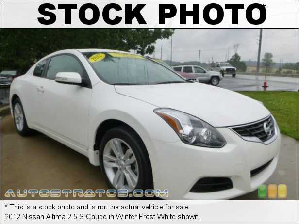 Stock photo for this 2012 Nissan Altima 2.5 S Coupe 2.5 Liter DOHC 16-Valve CVTCS 4 Cylinder Xtronic CVT Automatic