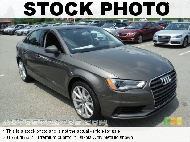 Stock photo for this 2015 Audi A3 2.0 Premium quattro 2.0 Liter Turbocharged/TFSI DOHC 16-Valve VVT 4 Cylinder 6 Speed S Tronic Dual-Clutch Automatic
