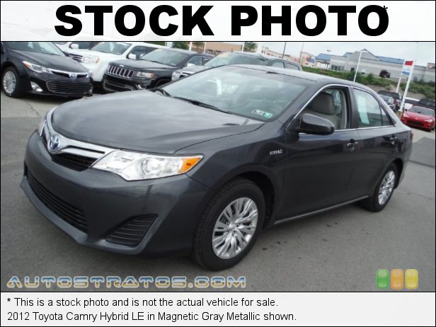 Stock photo for this 2012 Toyota Camry Hybrid LE 2.4 Liter H DOHC 16-Valve Dual VVT-i 4 Cylinder Gasoline/Electri ECVT Automatic