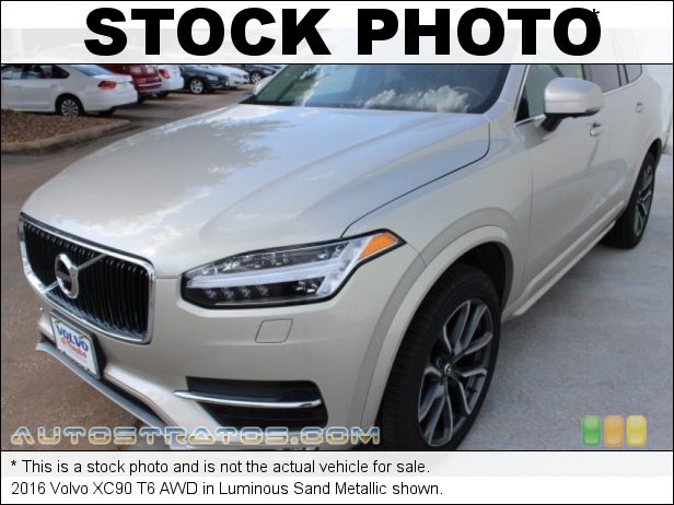 Stock photo for this 2016 Volvo XC90 T6 AWD 2.0 Liter Turbocharged DOHC 16-Valve VVT 4 Cylinder 8 Speed Automatic