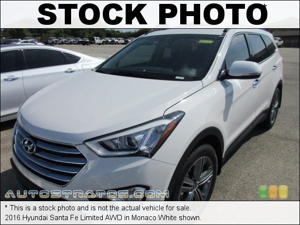 Stock photo for this 2016 Hyundai Santa Fe Limited AWD 3.3 Liter GDI DOHC 24-Valve D-CVVT V6 6 Speed SHIFTRONIC Automatic