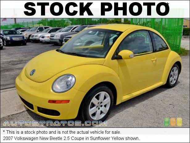 Stock photo for this 2007 Volkswagen New Beetle 2.5 Coupe 2.5 Liter DOHC 20 Valve 5 Cylinder 6 Speed Tiptronic Automatic