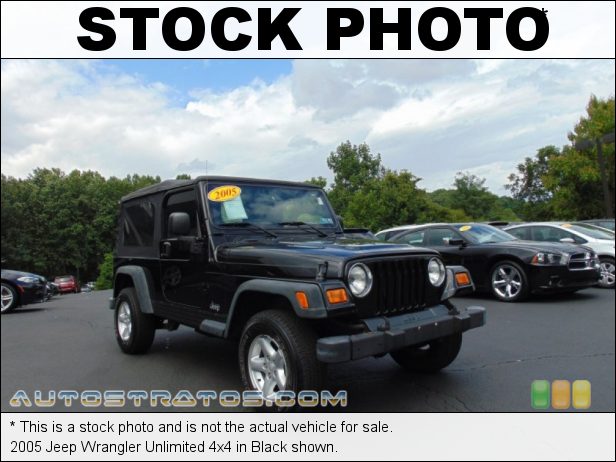 Stock photo for this 2005 Jeep Wrangler Unlimited 4x4 4.0 Liter OHV 12-Valve Inline 6 Cylinder 6 Speed Manual