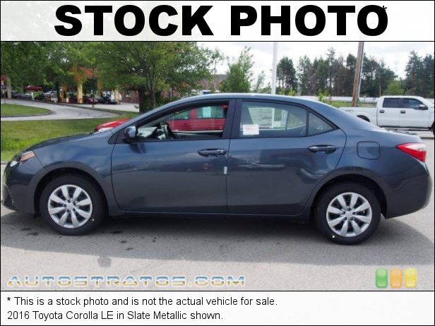 Stock photo for this 2016 Toyota Corolla LE 1.8 Liter DOHC 16-Valve VVT-i 4 Cylinder CVTi-S Automatic