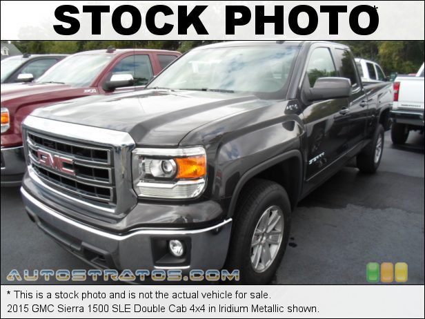 Stock photo for this 2015 GMC Sierra 1500 SLE Double Cab 4x4 5.3 Liter DI OHV 16-Valve VVT EcoTec3 V8 6 Speed Automatic