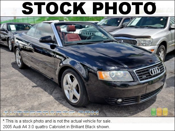 Stock photo for this 2005 Audi A4 3.0 quattro Cabriolet 3.0 Liter DOHC 30-Valve V6 5 Speed Tiptronic Automatic