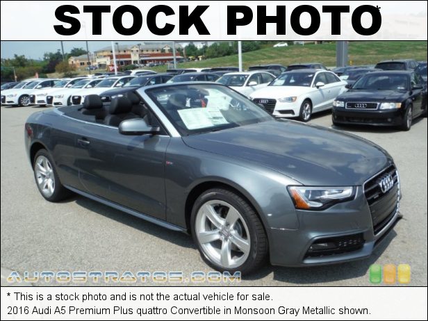 Stock photo for this 2016 Audi A5 Premium quattro Convertible 2.0 Liter Turbocharged FSI DOHC 16-Valve VVT 4 Cylinder 8 Speed Tiptronic Automatic