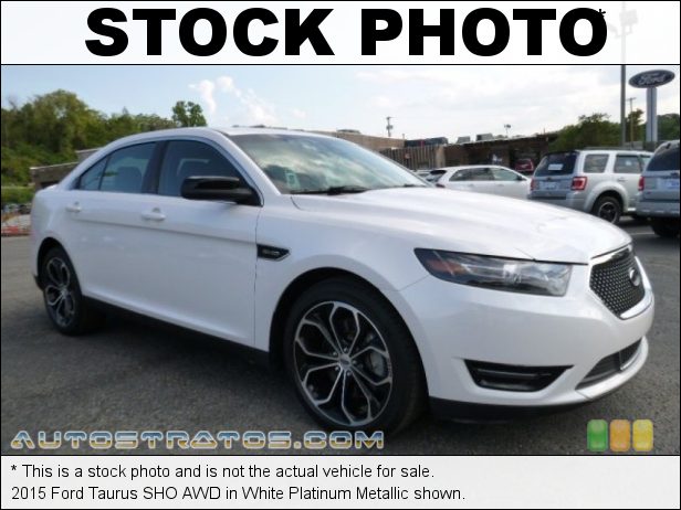 Stock photo for this 2015 Ford Taurus SHO AWD 3.5 Liter EcoBoost DI Twin-Turbocharged DOHC 24-Valve Ti-VCT V6 6 Speed SelectShift Automatic