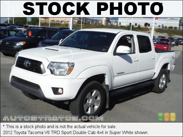 Stock photo for this 2012 Toyota Tacoma Double Cab 4x4 4.0 Liter DOHC 24-Valve VVT-i V6 5 Speed Automatic