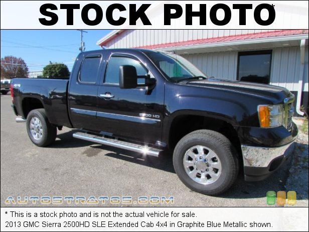 Stock photo for this 2013 GMC Sierra 2500HD SLE Extended Cab 4x4 6.6 Liter OHV 32-Valve Duramax Turbo-Diesel V8 6 Speed Allison Automatic