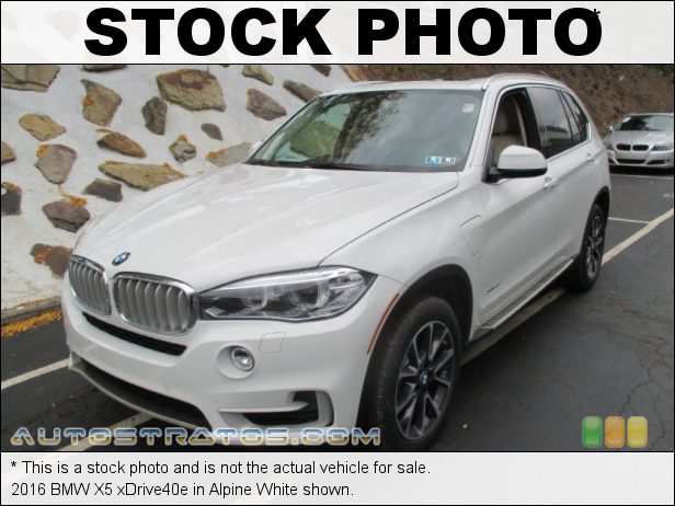 Stock photo for this 2016 BMW X5 xDrive40e 2.0 Liter DI TwinPower Turbocharged DOHC 16-Valve VVT 4 Cylinder 8 Speed Automatic