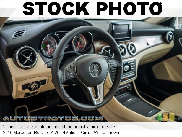 Stock photo for this 2015 Mercedes-Benz GLA 250 4Matic 2.0 Liter DI Turbocharged DOHC 16-Valve VVT 4 Cylinder 7 Speed DCT Dual-Clutch Automatic