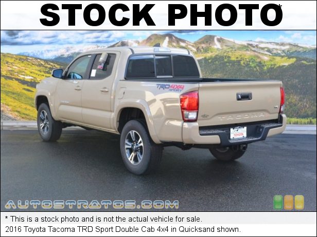Stock photo for this 2016 Toyota Tacoma Double Cab 4x4 3.5 Liter DI Atkinson-Cycle DOHC 16-Valve VVT-i V6 6 Speed Automatic