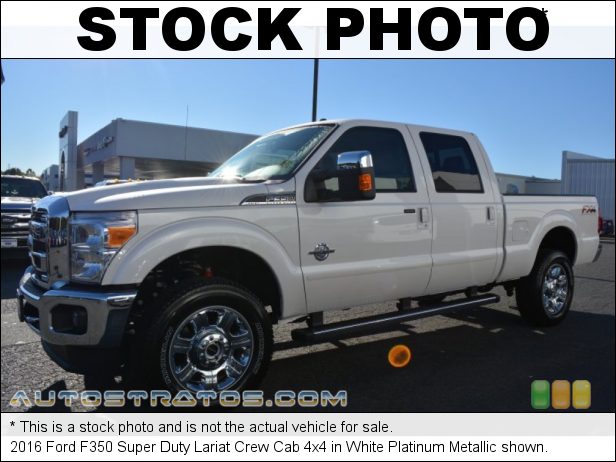 Stock photo for this 2016 Ford F350 Super Duty Crew Cab 4x4 6.7 Liter OHV 32-Valve B20 Power Stroke Turbo-Diesel V8 TorqShift 6 Speed SelectShift Automatic
