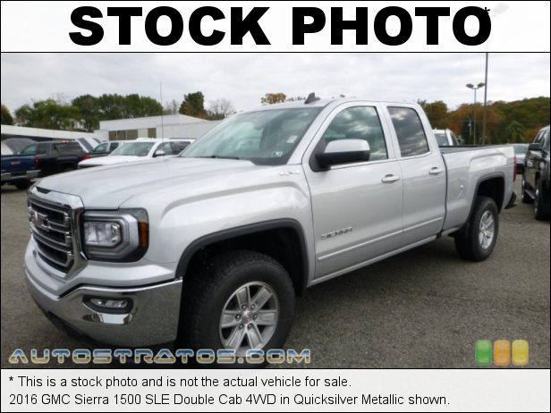 Stock photo for this 2016 GMC Sierra 1500 SLE Double Cab 4WD 5.3 Liter DI OHV 16-Valve VVT EcoTec3 V8 6 Speed Automatic
