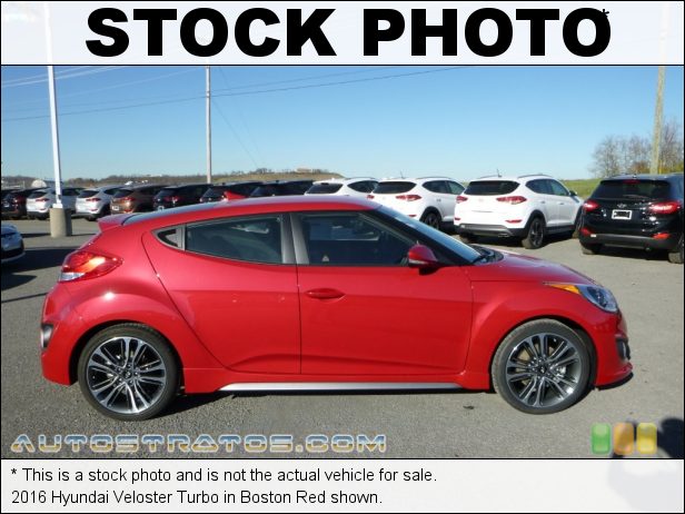 Stock photo for this 2016 Hyundai Veloster Turbo 1.6 Liter GDI Turbocharged DOHC 16-Valve D-CVVT 4 Cylinder 7 Speed EcoShift DCT Automatic