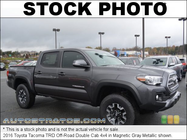 Stock photo for this 2016 Toyota Tacoma Double Cab 4x4 3.5 Liter DI Atkinson-Cycle DOHC 16-Valve VVT-i V6 6 Speed Manual