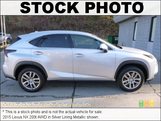 Stock photo for this 2015 Lexus NX 200t AWD 2.0 Liter Turbocharged DOHC 16-Valve VVT-iW 4 Cylinder 6 Speed ECT-i Automatic