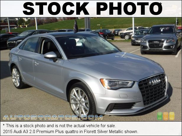 Stock photo for this 2015 Audi A3 2.0 Premium Plus quattro 2.0 Liter Turbocharged/TFSI DOHC 16-Valve VVT 4 Cylinder 6 Speed S Tronic Dual-Clutch Automatic