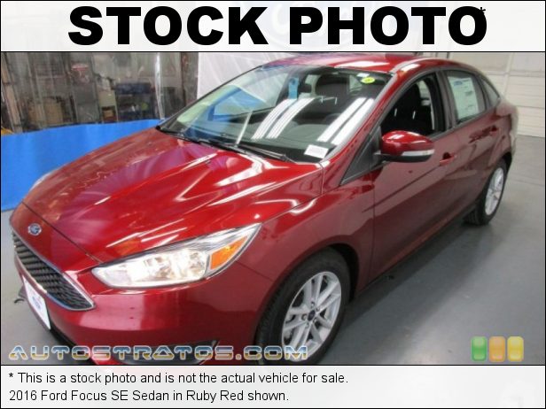 Stock photo for this 2016 Ford Focus SE Sedan 2.0 Liter DI DOHC 16-Valve Ti-VCT 4 Cylinder 5 Speed Manual