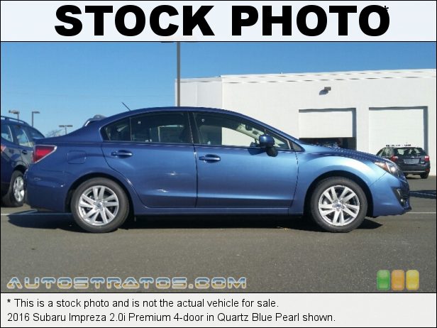 Stock photo for this 2016 Subaru Impreza 2.0i Premium 4-door 2.0 Liter DOHC 16-Valve DAVCS Horizontally Opposed 4 Cylinder Lineartronic CVT Automatic