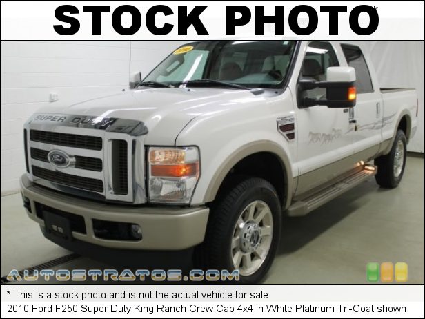 Stock photo for this 2010 Ford F250 Super Duty King Ranch Crew Cab 4x4 6.4 Liter OHV 32-Valve Power Stroke Turbo-Diesel V8 5 Speed Torqshift Automatic