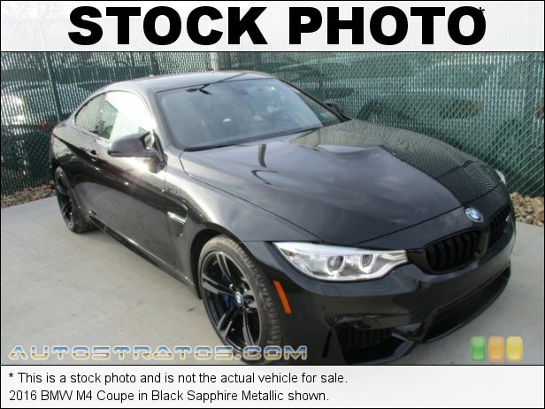 Stock photo for this 2016 BMW M4 Coupe 3.0 Liter DI M TwinPower Turbocharged DOHC 24-Valve VVT Inline 6 6 Speed Manual