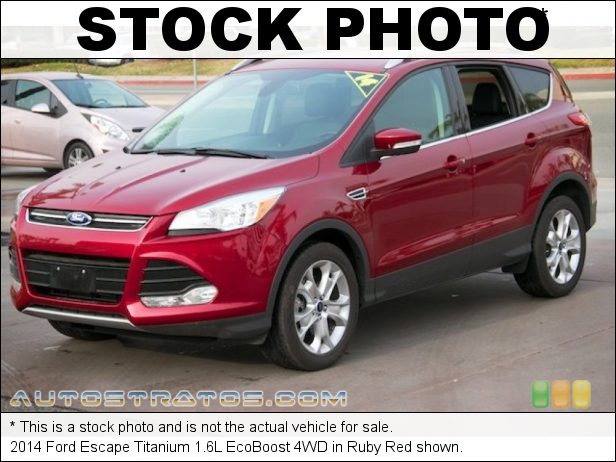 Stock photo for this 2014 Ford Escape Titanium 1.6L EcoBoost 4WD 1.6 Liter GTDI Turbocharged DOHC 16-Valve Ti-VCT EcoBoost 4 Cyli 6 Speed SelectShift Automatic