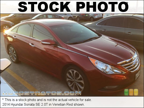Stock photo for this 2014 Hyundai Sonata SE 2.0T 2.0 Liter GDI Turbocharged DOHC 16-Valve Dual-CVVT 4 Cylinder 6 Speed SHIFTRONIC Automatic