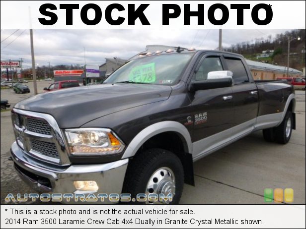 Stock photo for this 2014 Ram 3500 Laramie Crew Cab 4x4 Dually 6.7 Liter OHV 24-Valve Cummins Turbo-Diesel Inline 6 Cylinder 6 Speed Automatic
