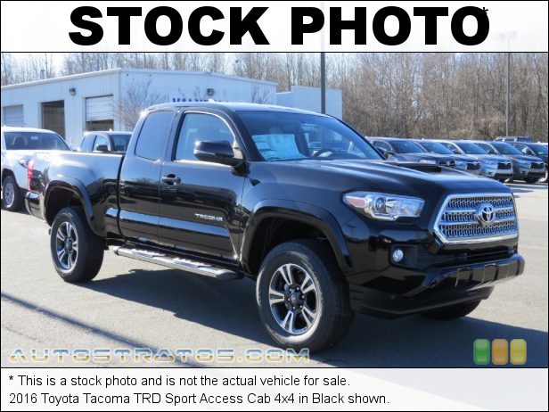 Stock photo for this 2016 Toyota Tacoma TRD Sport Access Cab 4x4 3.5 Liter DI Atkinson-Cycle DOHC 16-Valve VVT-i V6 6 Speed Automatic