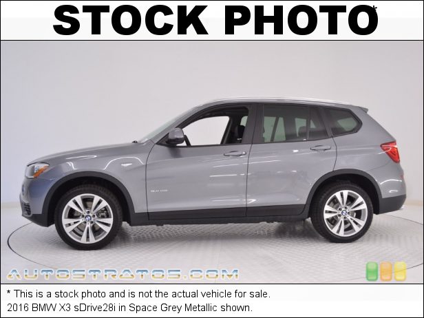 Stock photo for this 2016 BMW X3 sDrive28i 2.0 Liter TwinPower Turbocharged DI DOHC 16-Valve VVT 4 Cylinder 8 Speed STEPTRONIC Automatic