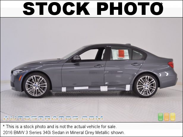 Stock photo for this 2016 BMW 3 Series 340i Sedan 3.0 Liter DI TwinPower Turbocharged DOHC 24-Valve VVT Inline 6 C 8 Speed Automatic