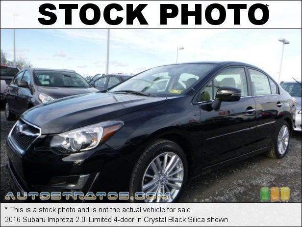 Stock photo for this 2016 Subaru Impreza 2.0i Limited 4-door 2.0 Liter DOHC 16-Valve DAVCS Horizontally Opposed 4 Cylinder Lineartronic CVT Automatic