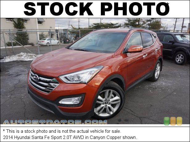 Stock photo for this 2014 Hyundai Santa Fe Sport 2.0T AWD 2.0 Liter GDI Turbocharged DOHC 16-Valve CVVT 4 Cylinder 6 Speed SHIFTRONIC Automatic