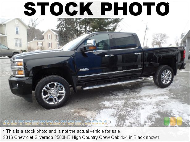 Stock photo for this 2016 Chevrolet Silverado 2500HD High Country Crew Cab 4x4 6.6 Liter OHV 32-Valve Duramax Turbo-Diesel V8 6 Speed Automatic
