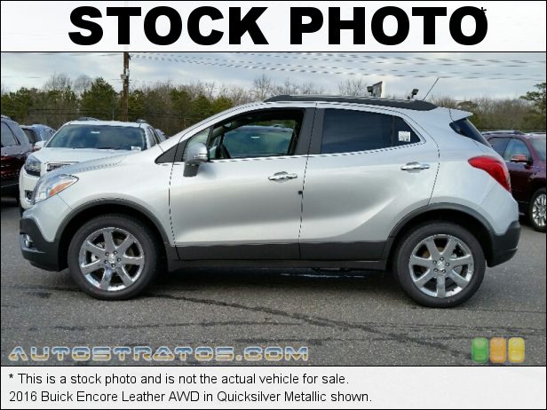 Stock photo for this 2016 Buick Encore Leather AWD 1.4 Liter Turbocharged DOHC 16-Valve VVT 4 Cylinder 6 Speed Automatic