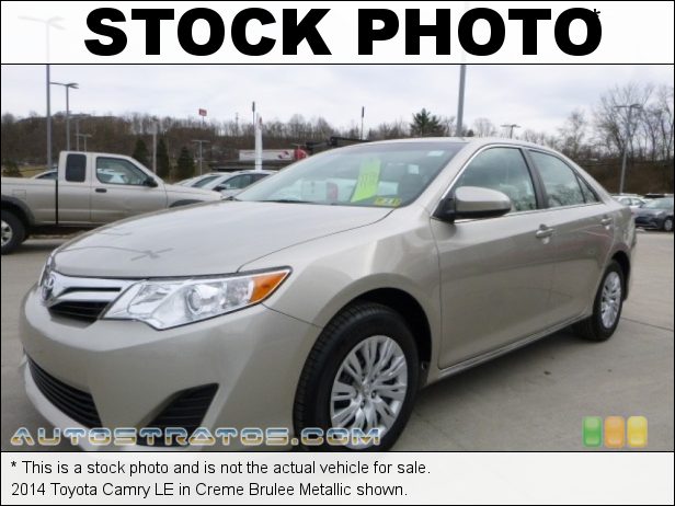 Stock photo for this 2014 Toyota Camry LE 2.5 Liter DOHC 16-Valve Dual VVT-i 4 Cylinder 6 Speed ECT-i Automatic