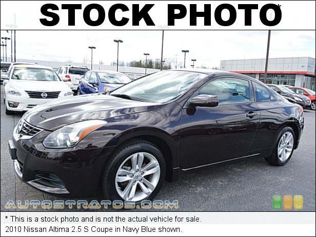 Stock photo for this 2010 Nissan Altima 2.5 S Coupe 2.5 Liter DOHC 16-Valve CVTCS 4 Cylinder Xtronic CVT Automatic