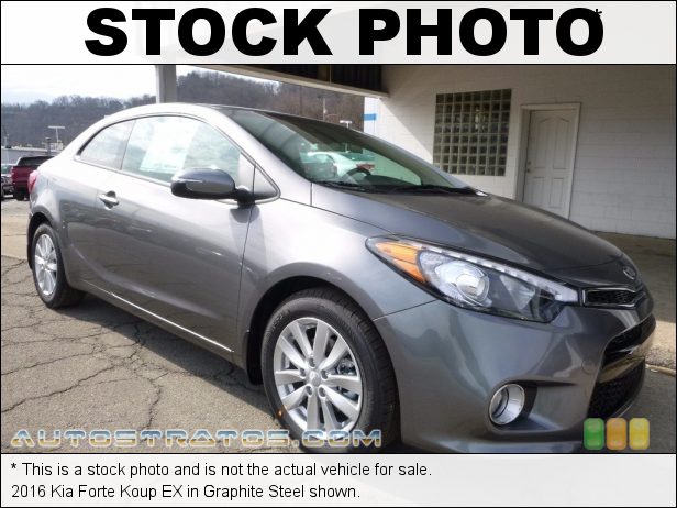 Stock photo for this 2016 Kia Forte Koup EX 2.0 Liter GDI DOHC 16-Valve Dual CVVT 4 Cylinder 6 Speed Sportmatic Automatic