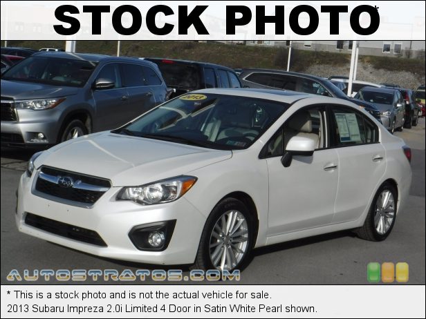 Stock photo for this 2013 Subaru Impreza 2.0i Limited 4 Door 2.0 Liter DOHC 16-Valve Dual-VVT Flat 4 Cylinder Lineartronic CVT Automatic