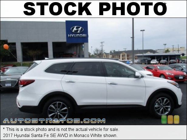 Stock photo for this 2017 Hyundai Santa Fe Limited AWD 3.3 Liter GDI DOHC 24-Valve D-CVVT V6 6 Speed SHIFTRONIC Automatic